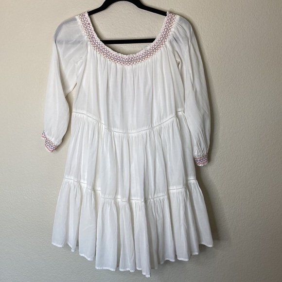 Free people sunbeams dress women’s medium white off shoulder embroidered - Picture 7 of 8
